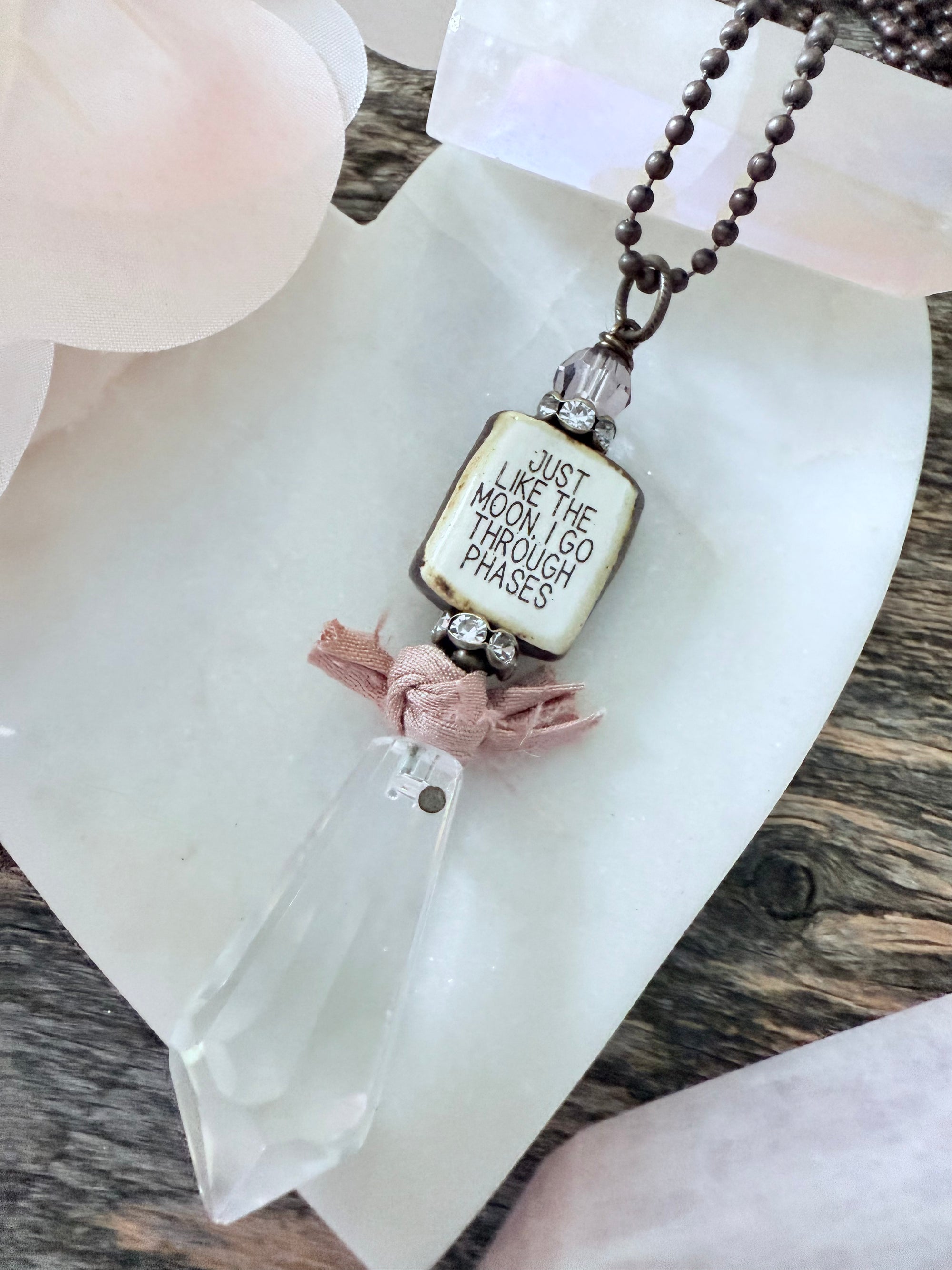 Moon Phase Quote Necklace