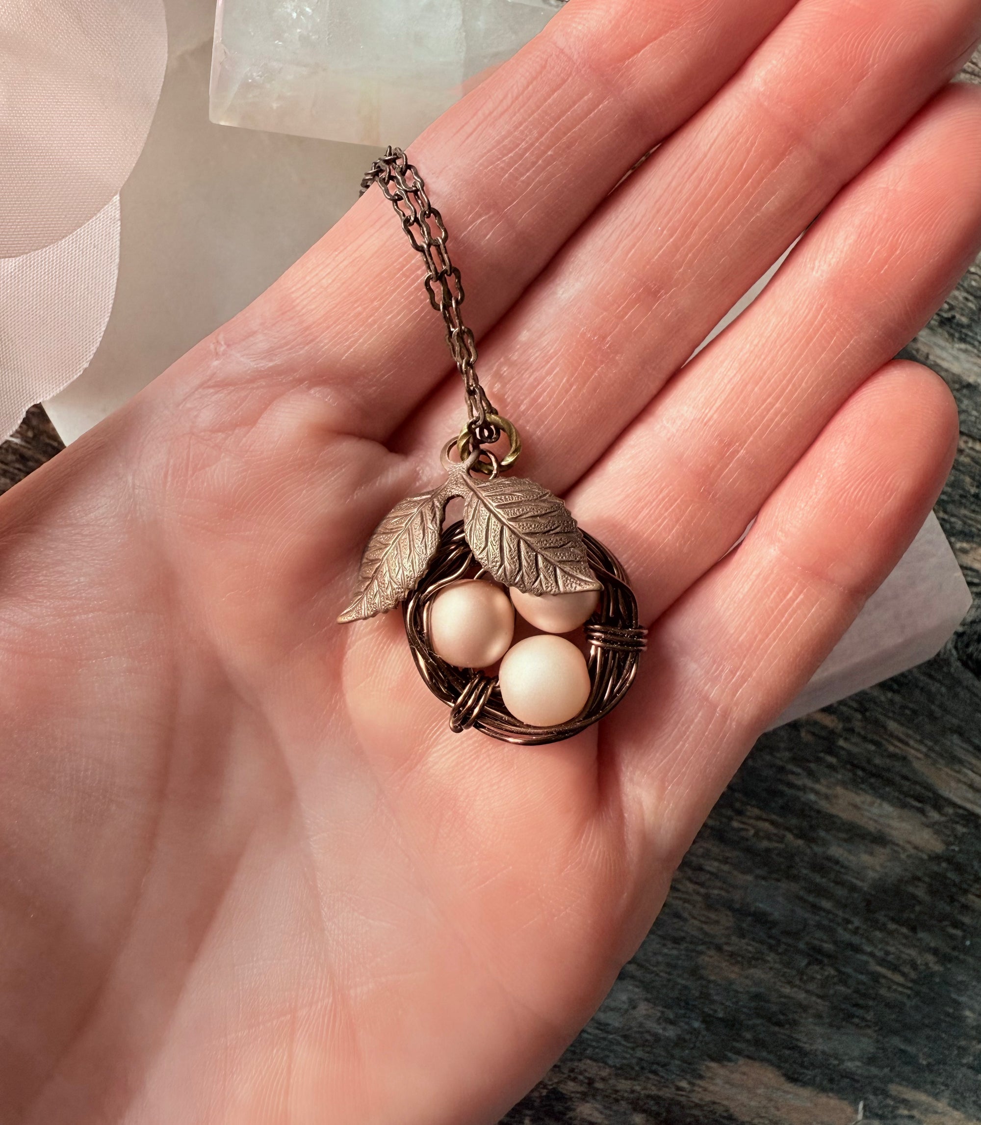 Petal Sparrow Nest Necklace