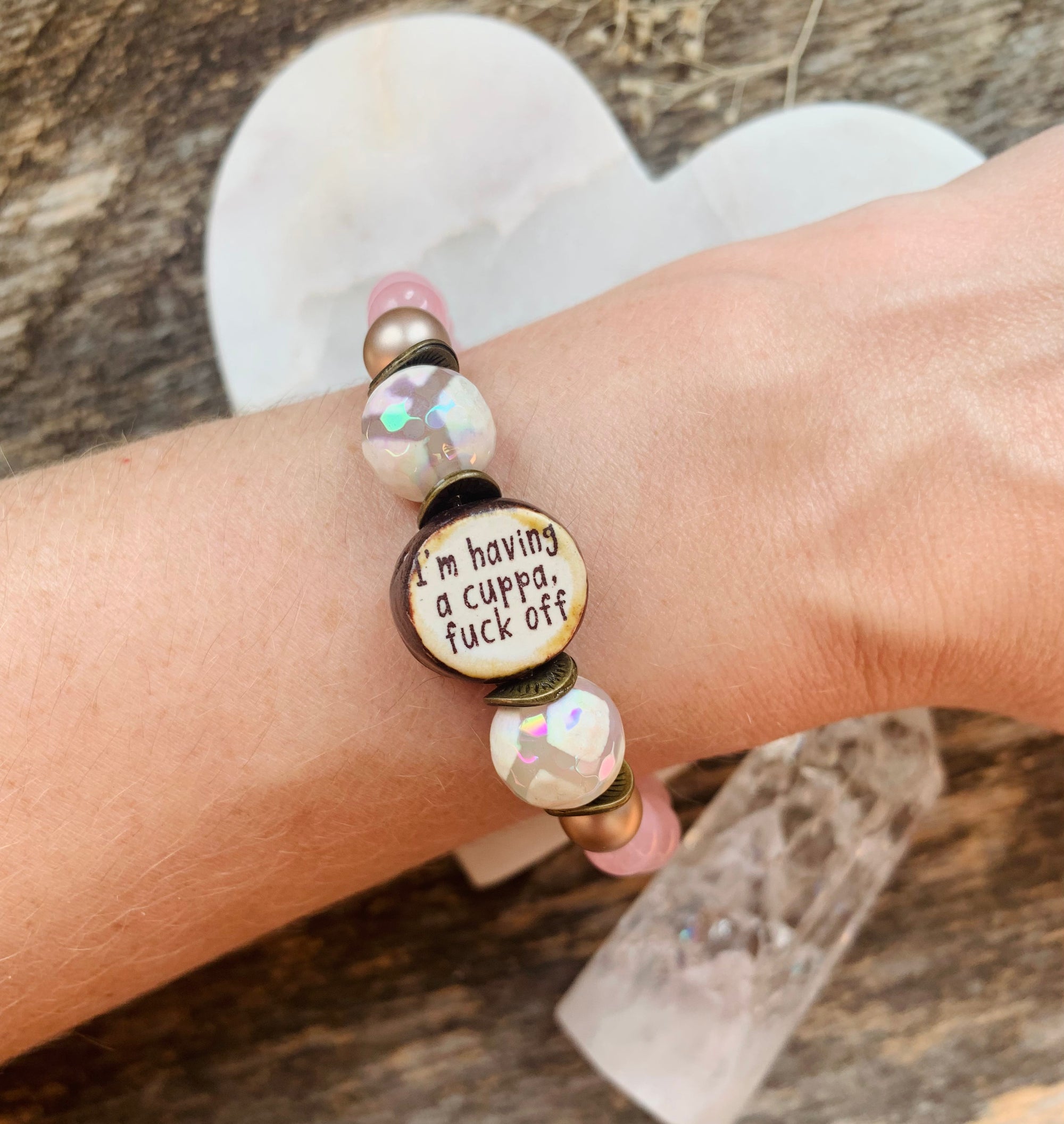 A Cuppa… Rose Quartz Sweary Bracelet