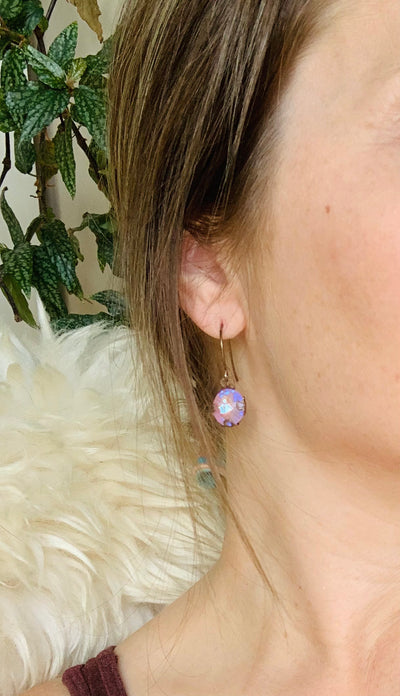 Violet Crystal Filigree Earrings