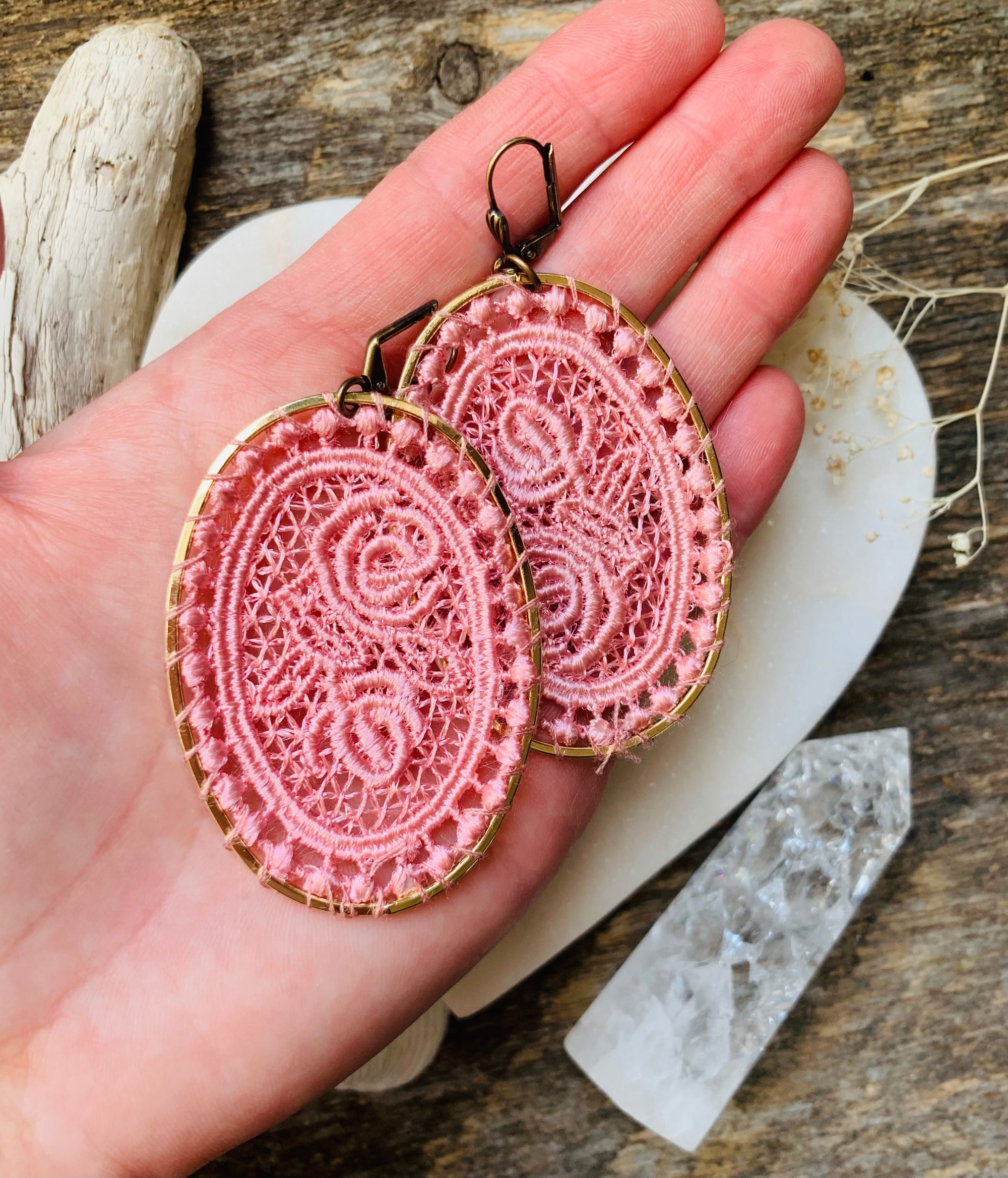 Wild Rose Doily Earrings