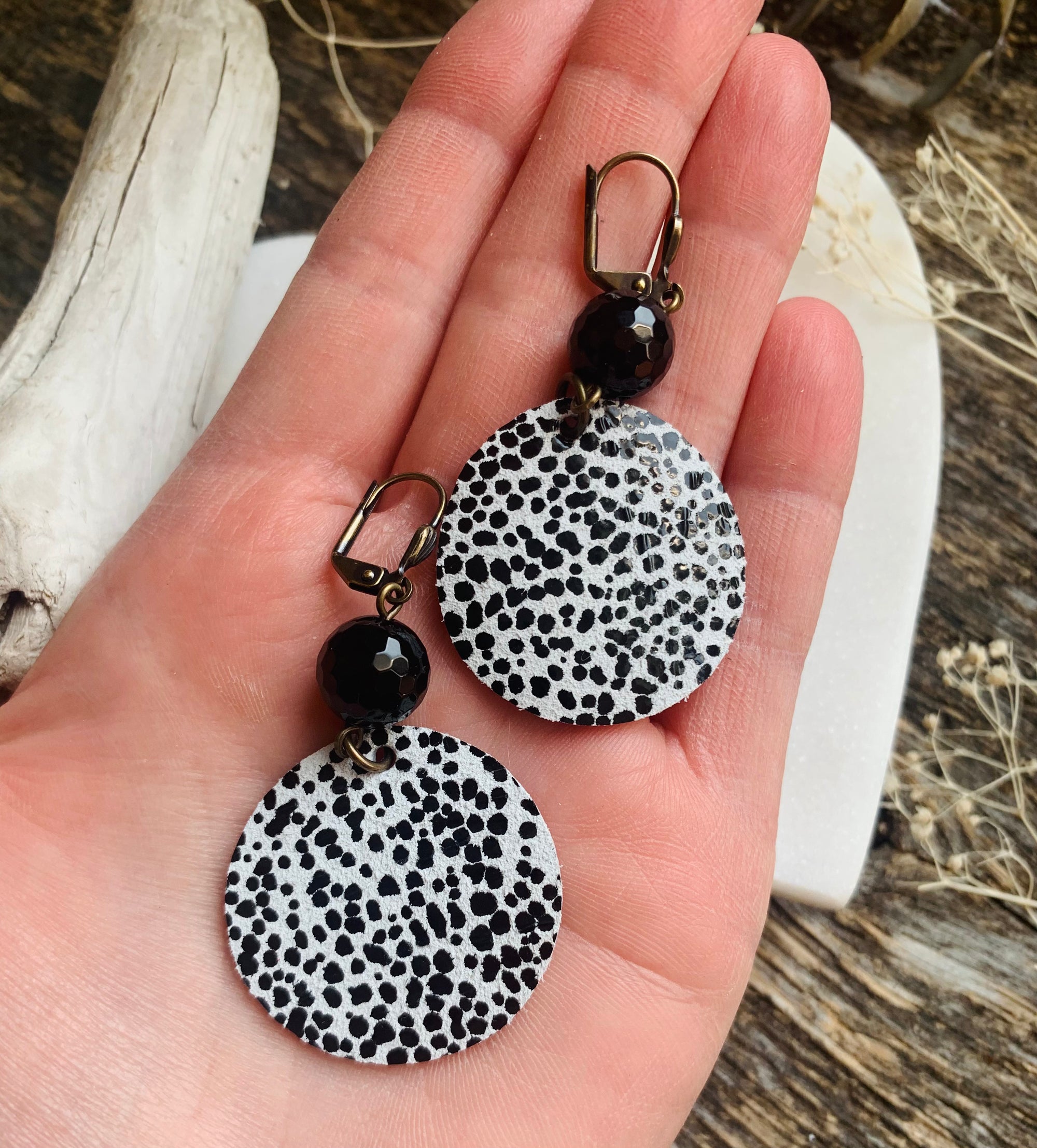 Dotty Leather Earrings