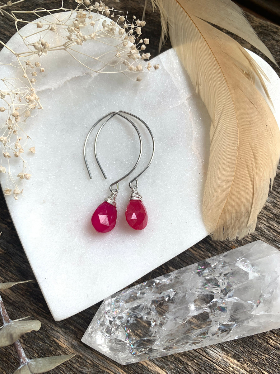 Raspberry Quartz Kate Earrings