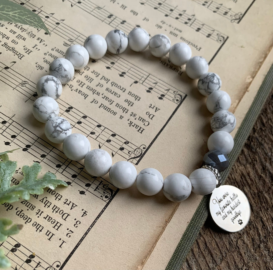 White Howlite Pet Loss Bracelet