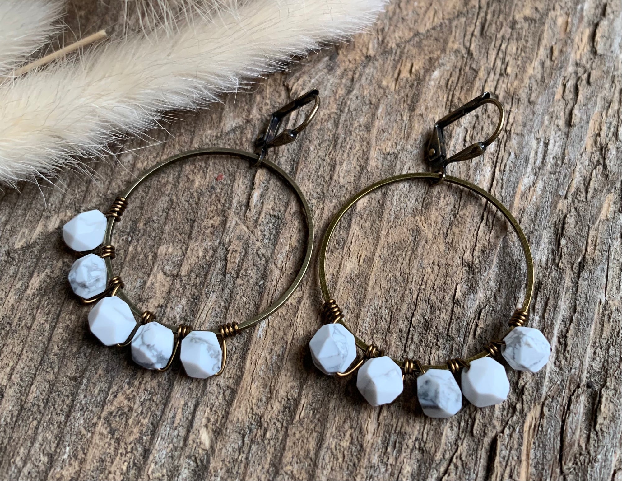 Howlite Gem Hoops