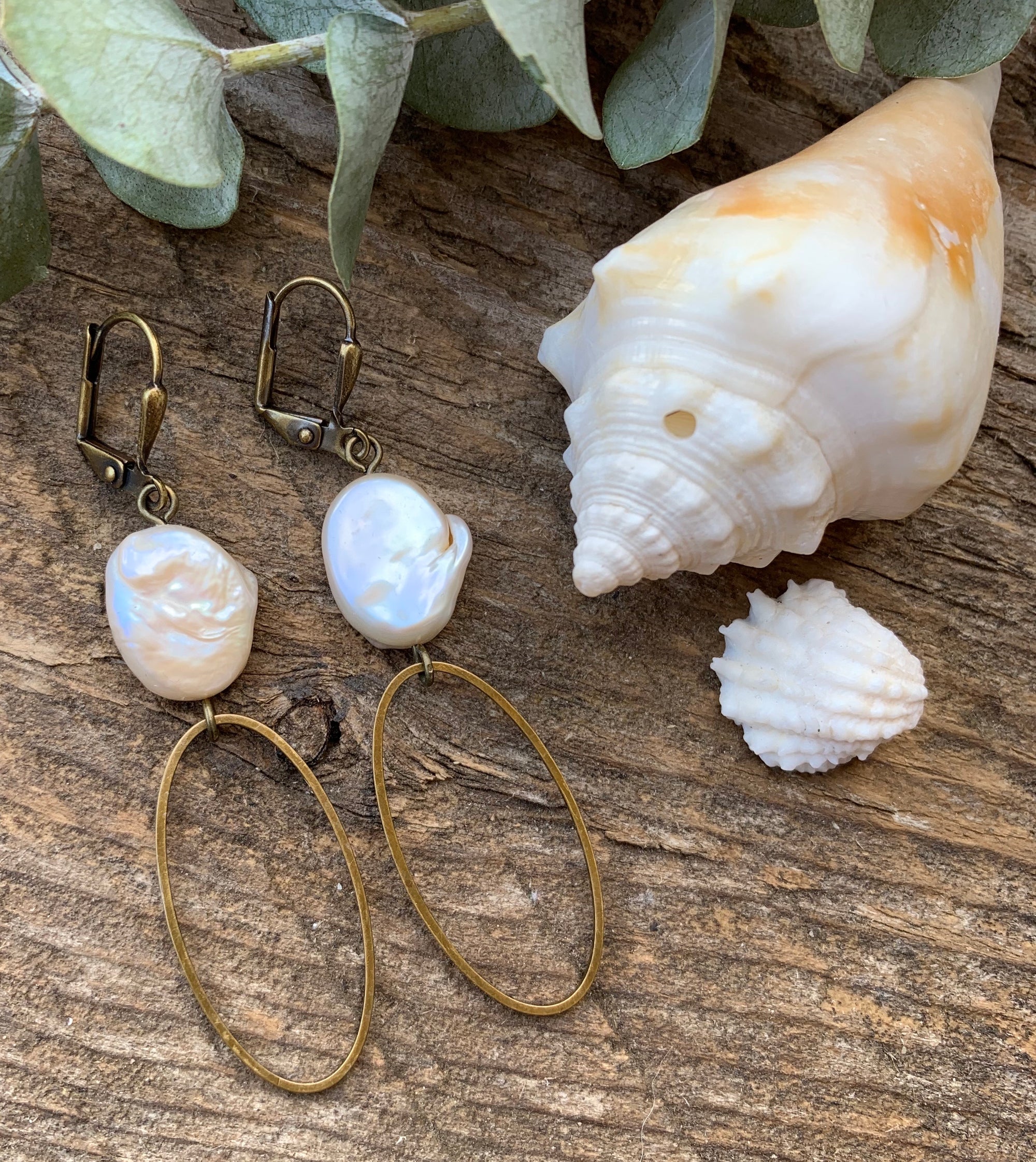 Freshwater Pearl Calla Earrings