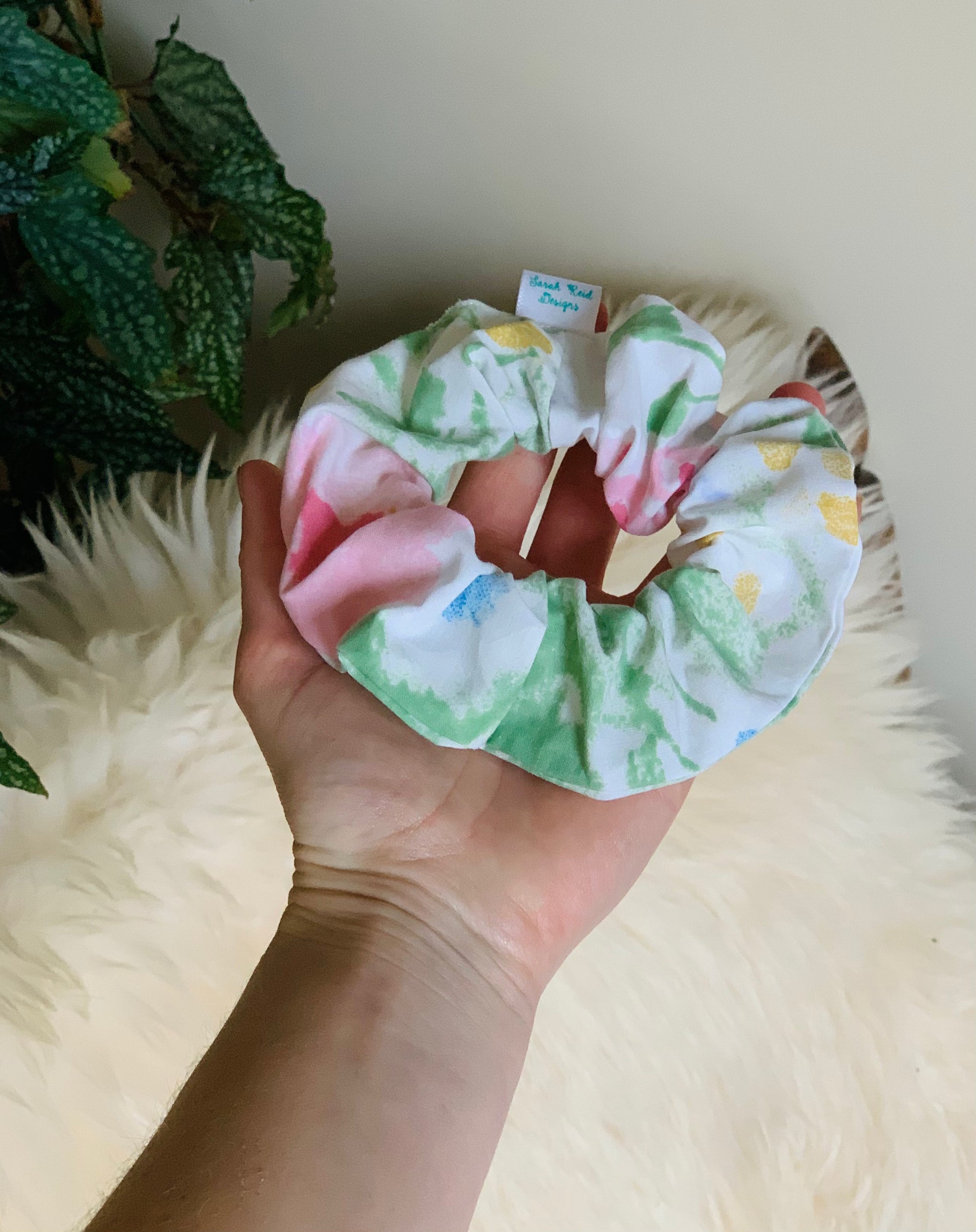 Petite Vintage Spring Floral Hair Scrunchie