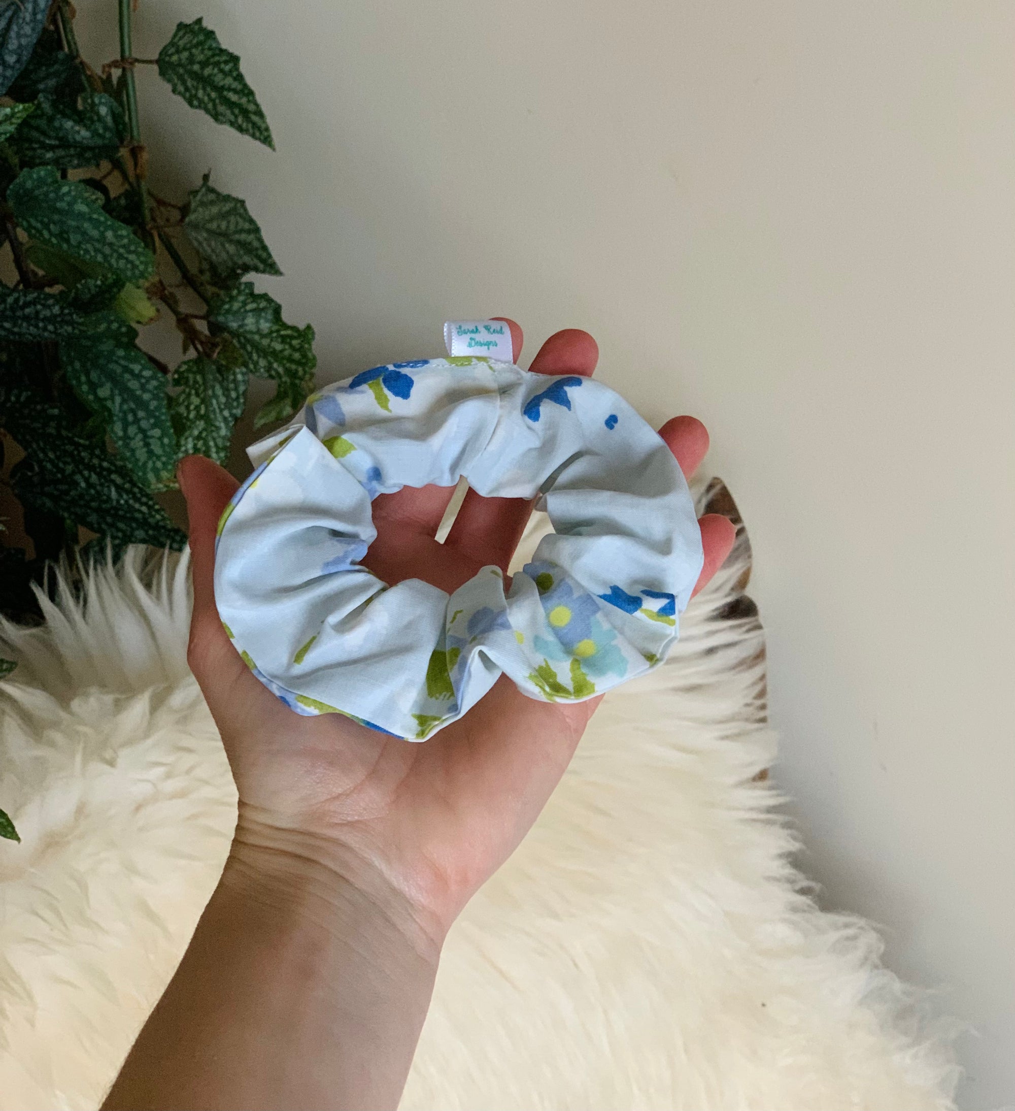 Petite Vintage Blue Skies Hair Scrunchie