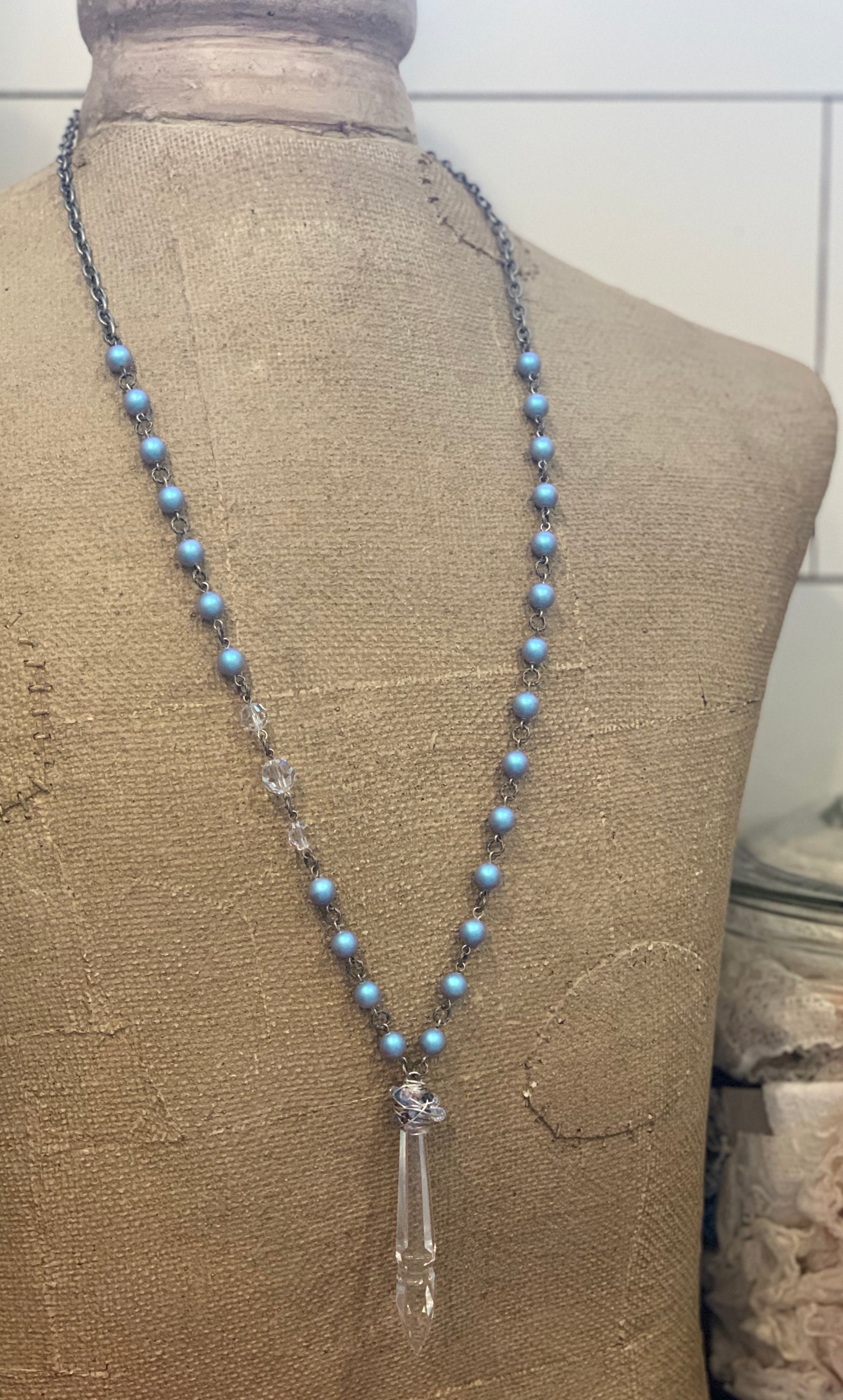 Swarovski Crystal Pearl & Vintage Crystal Necklace