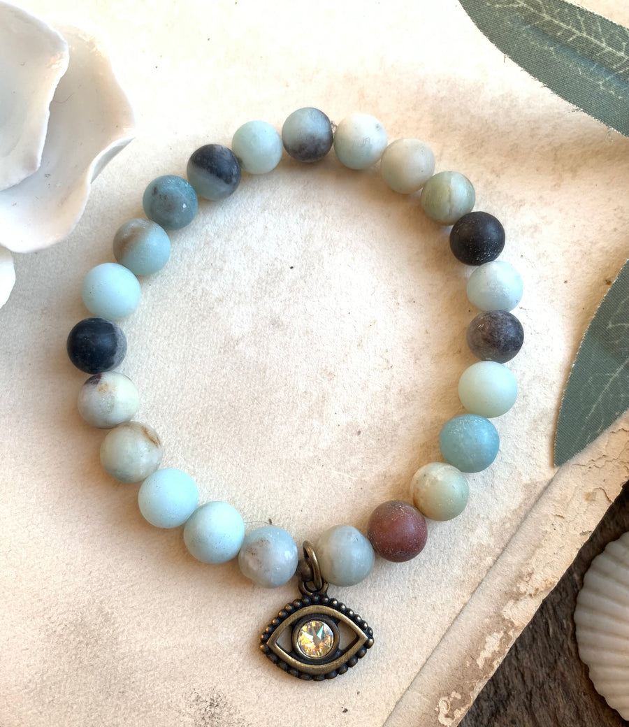 Evil Eye Amazonite “Protection” Bracelet