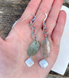 Ancient Roman Glass & Pearl Earrings