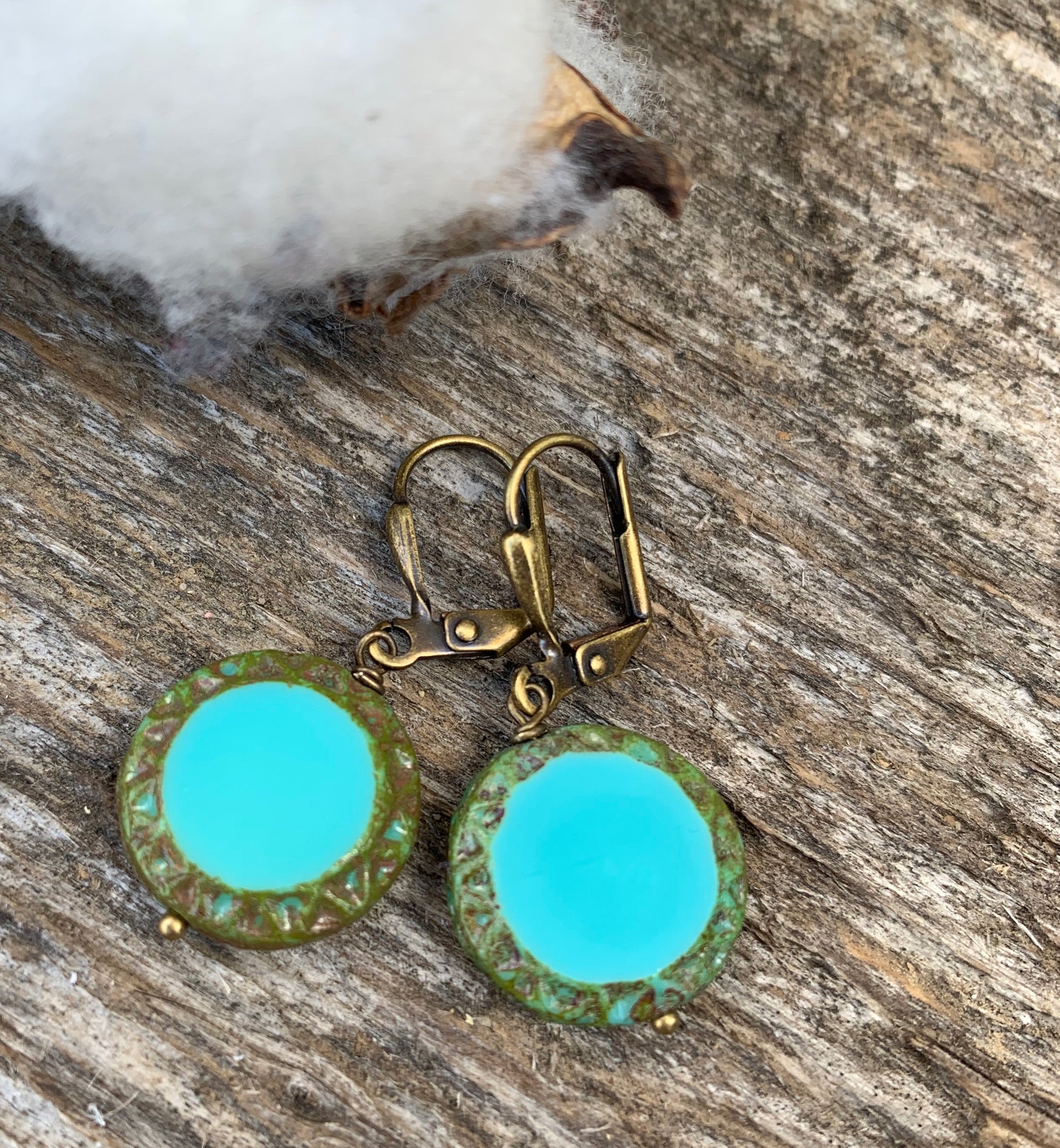 Czech Turquoise Earrings