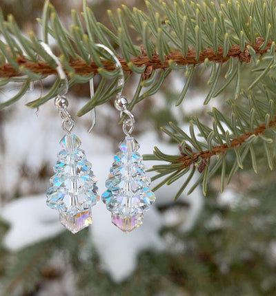 Sparkling Crystal Christmas Tree Earrings