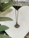 Rose Shimmer Evil Eye Necklace