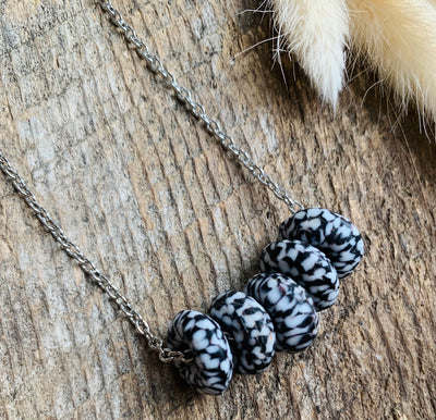 Black & White African Glass Necklace