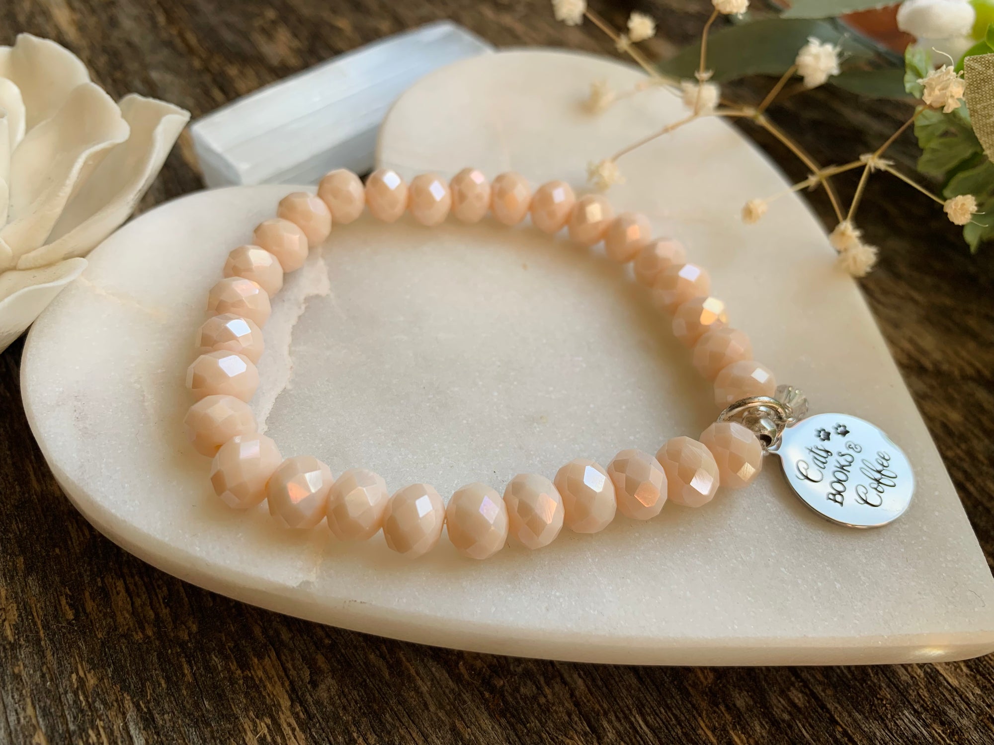 Cats, Books & Coffee Cream Bracelet