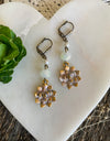 Crystal Pearl Succulent Earrings