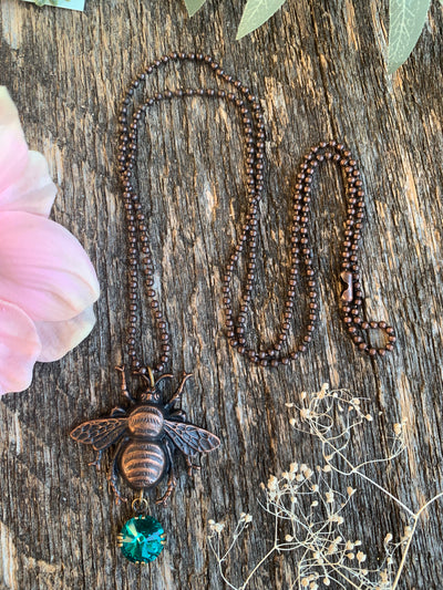 Crystal Bee Necklace