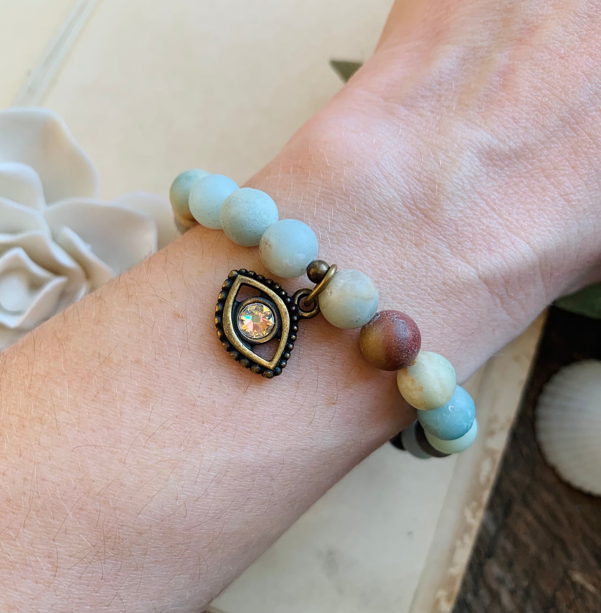 Evil Eye Amazonite “Protection” Bracelet