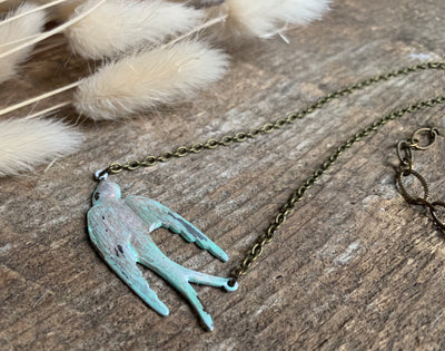 Verdigris Sparrow Necklace