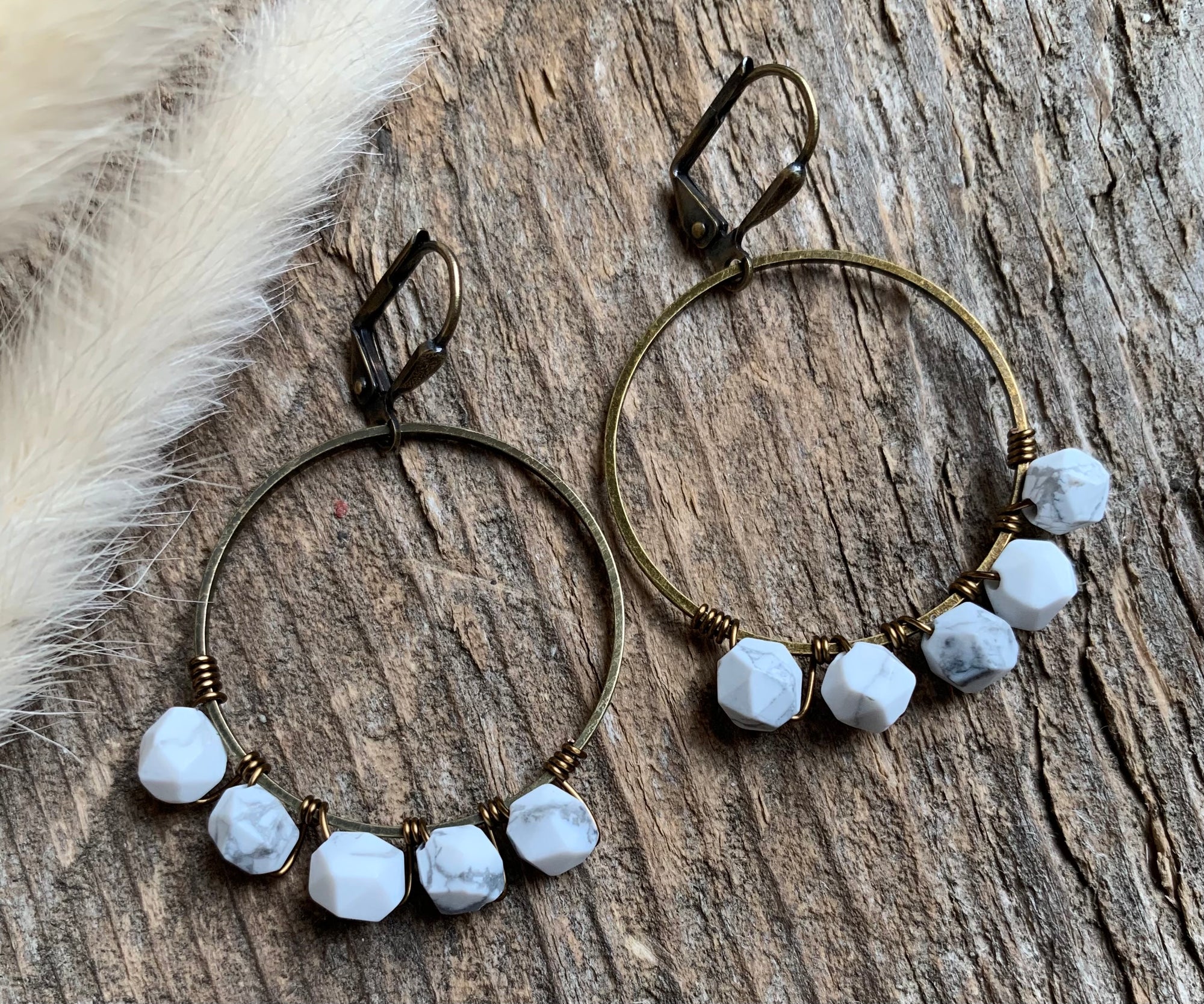 Howlite Gem Hoops