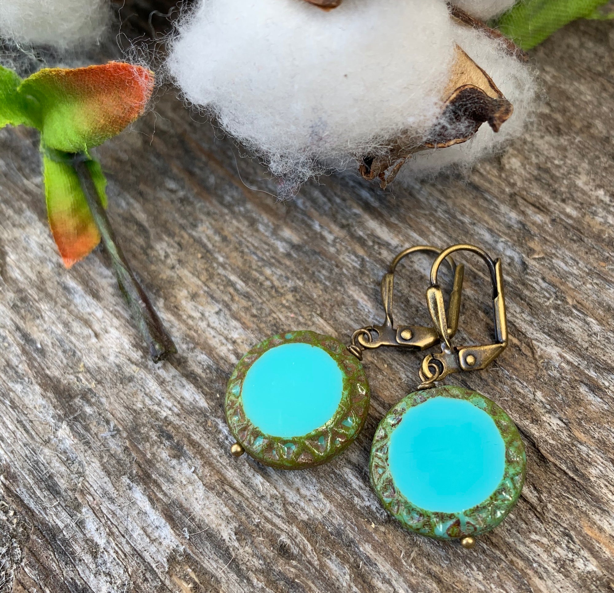 Czech Turquoise Earrings