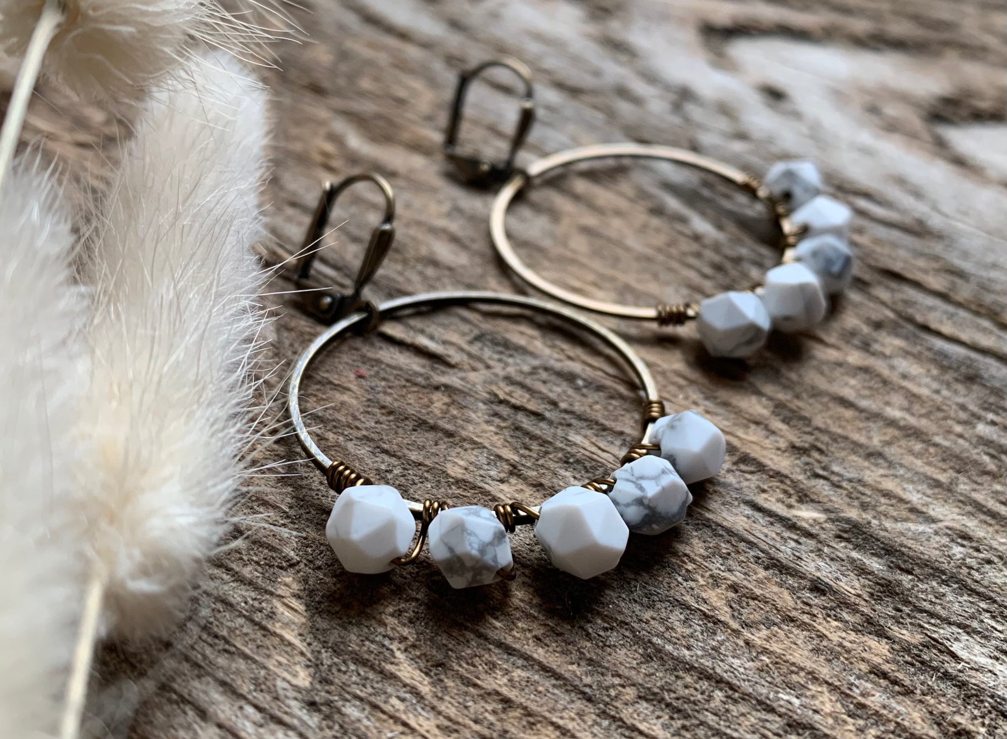 Howlite Gem Hoops