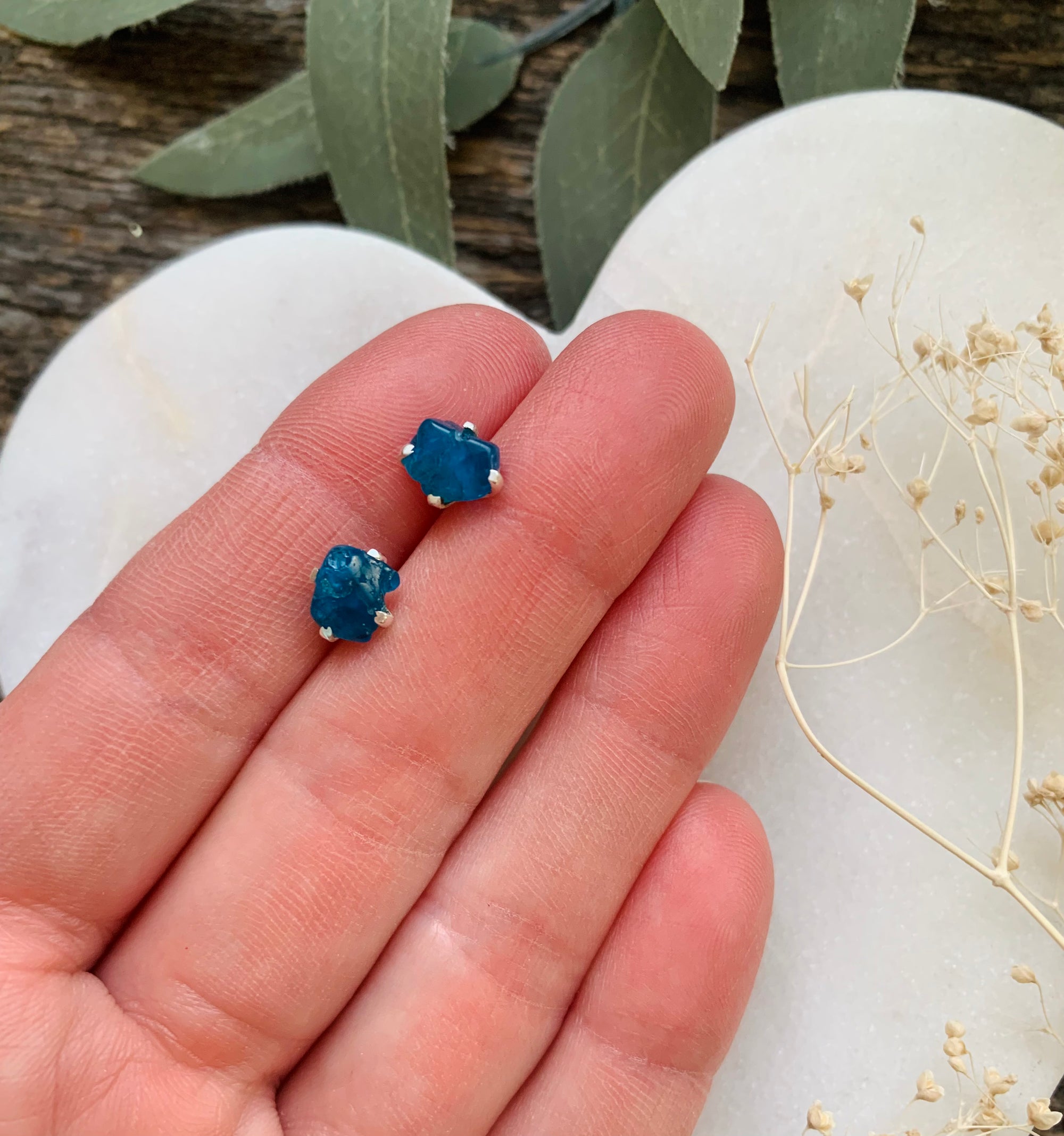 Neon Apatite Studs