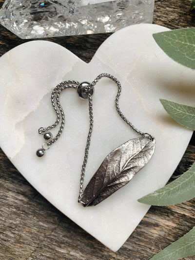 Antique Silver Leaf Bracelet