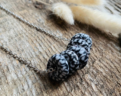Black & White African Glass Necklace