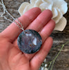 Moss Agate Gemstone Coin Necklace