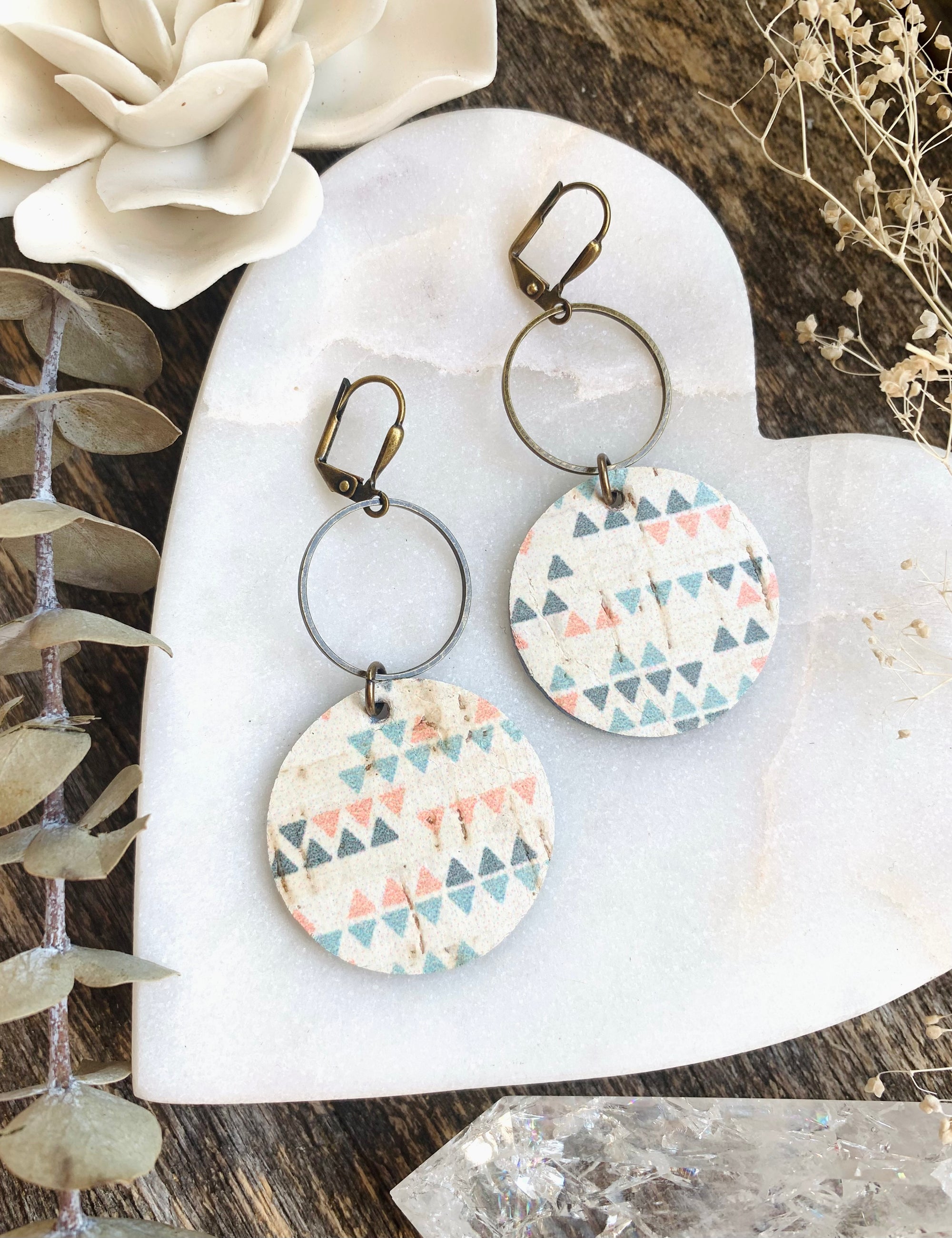 Geo Pastel Sophia Leather Earrings
