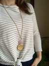 Antique Gold Organic Medallion Necklace