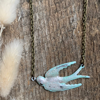 Verdigris Sparrow Necklace