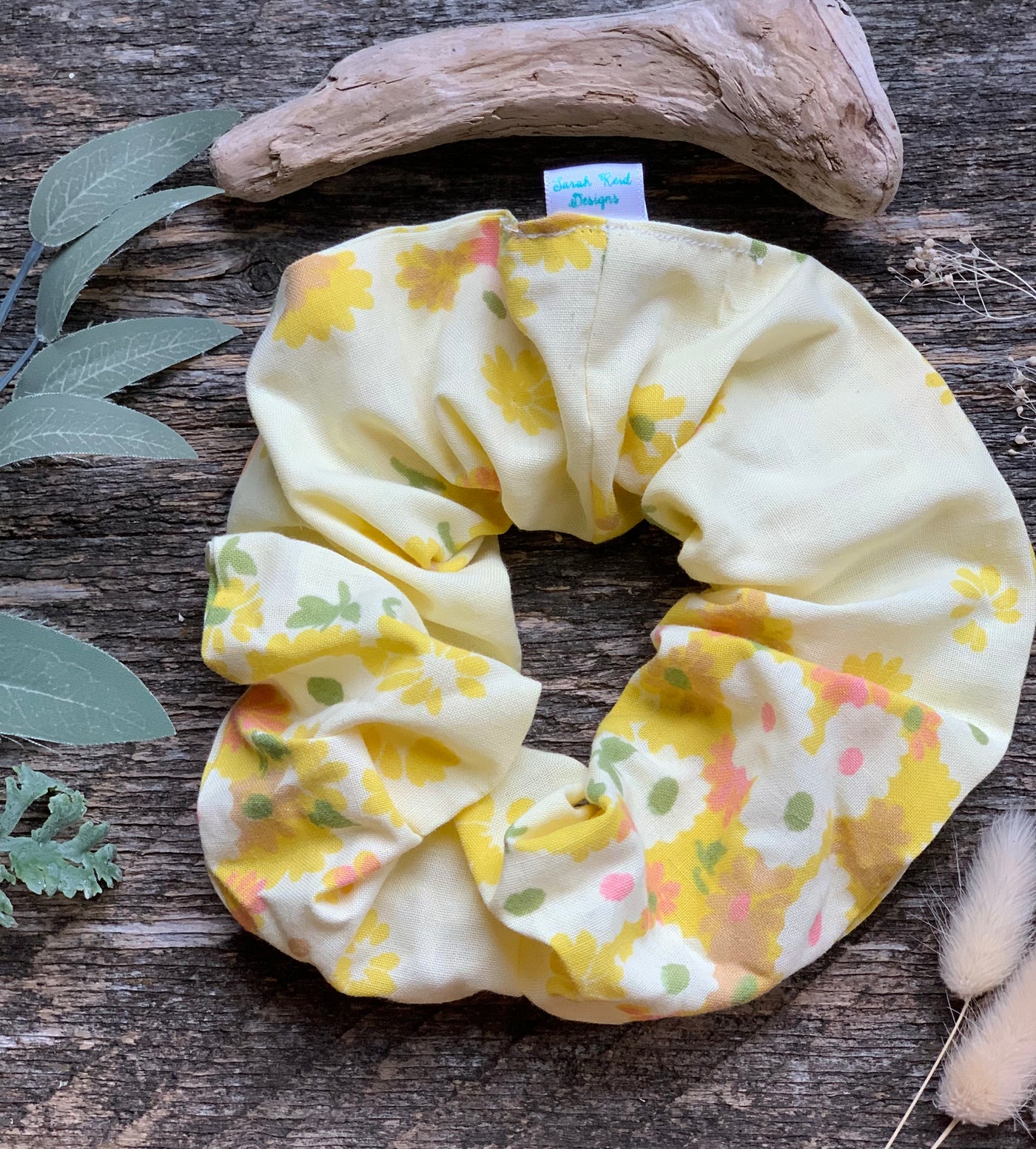 Large Vintage Sunny Days Hair Scrunchie