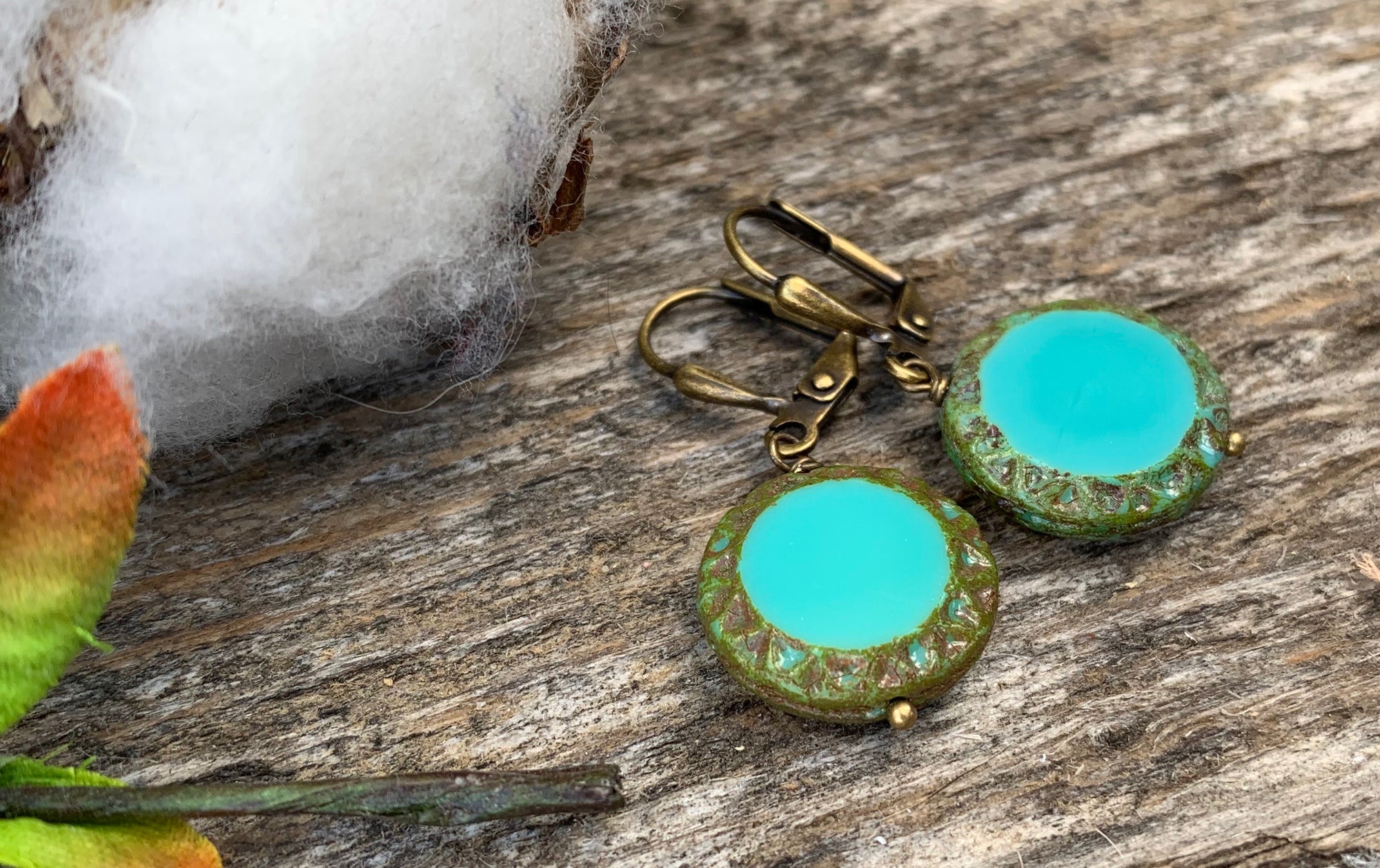 Czech Turquoise Earrings