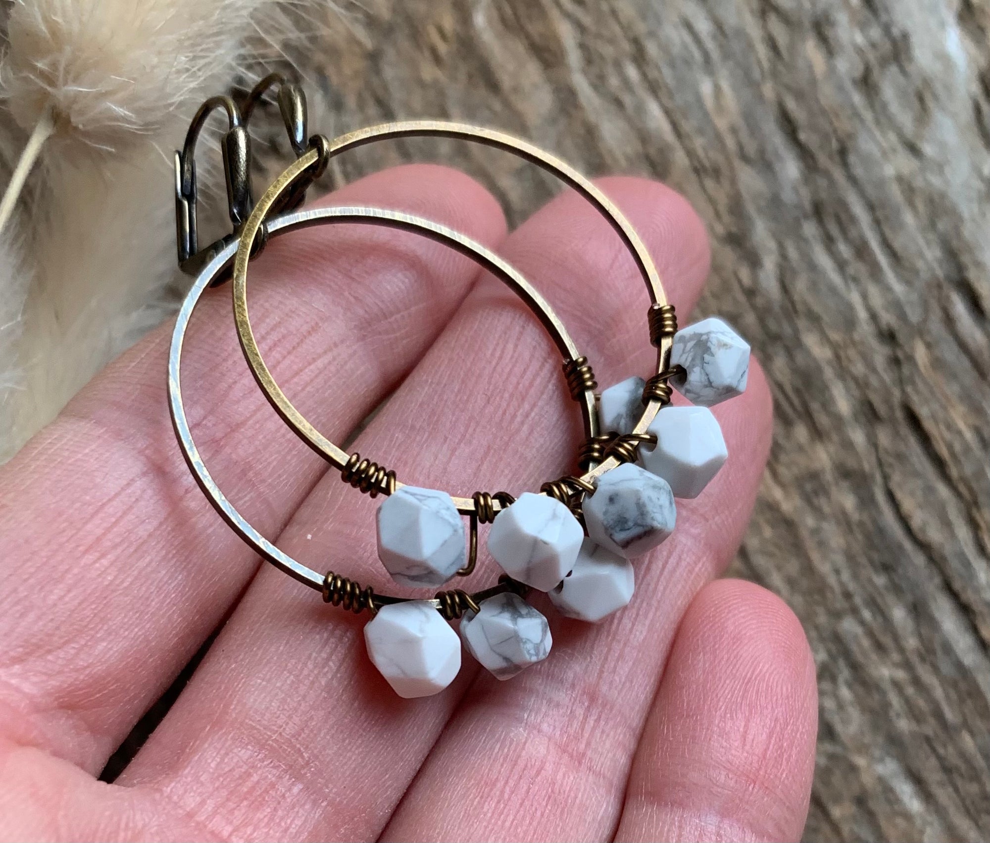 Howlite Gem Hoops