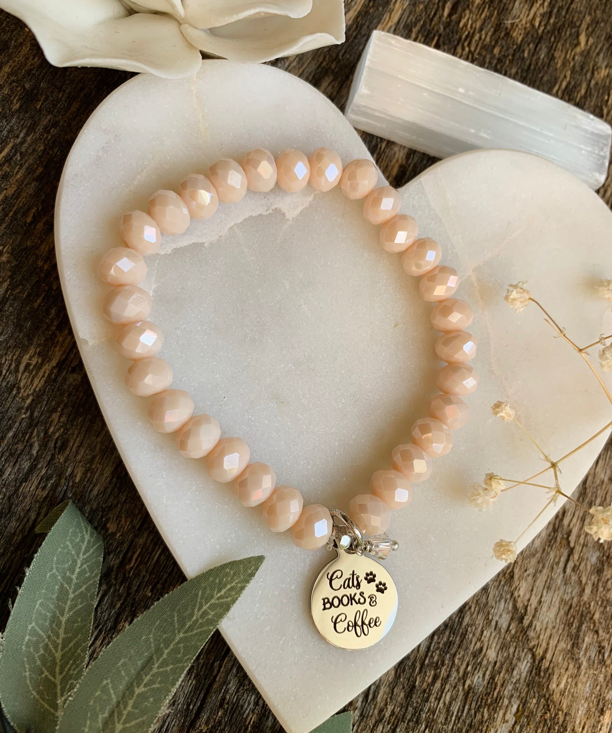 Cats, Books & Coffee Cream Bracelet