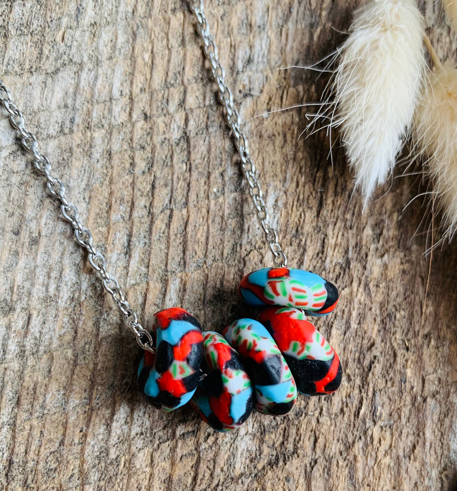 Multi Coloured African Glass Necklace