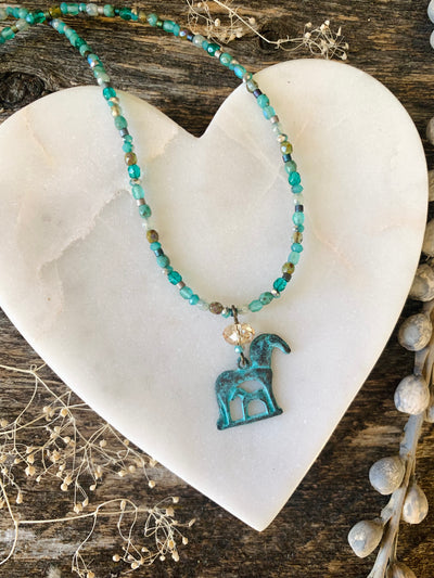 Mare and Foal Horse Necklace