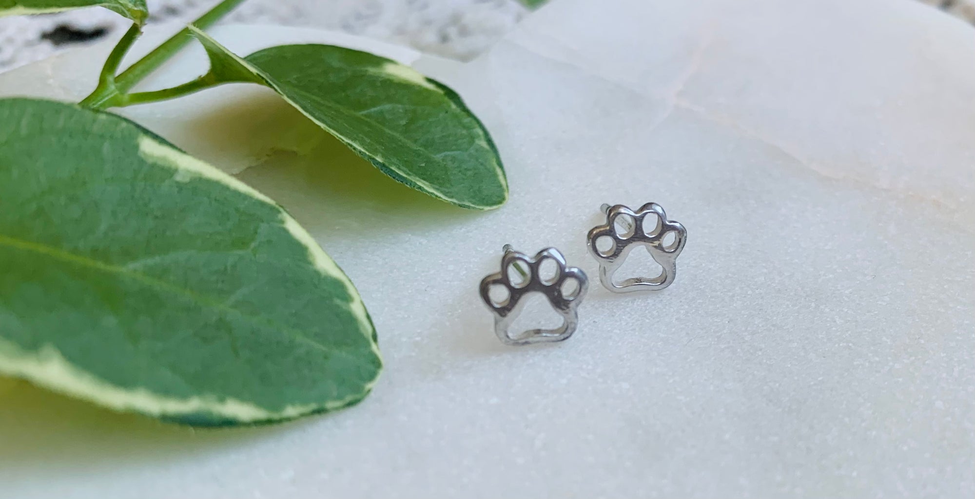 Petite Paw Print Studs